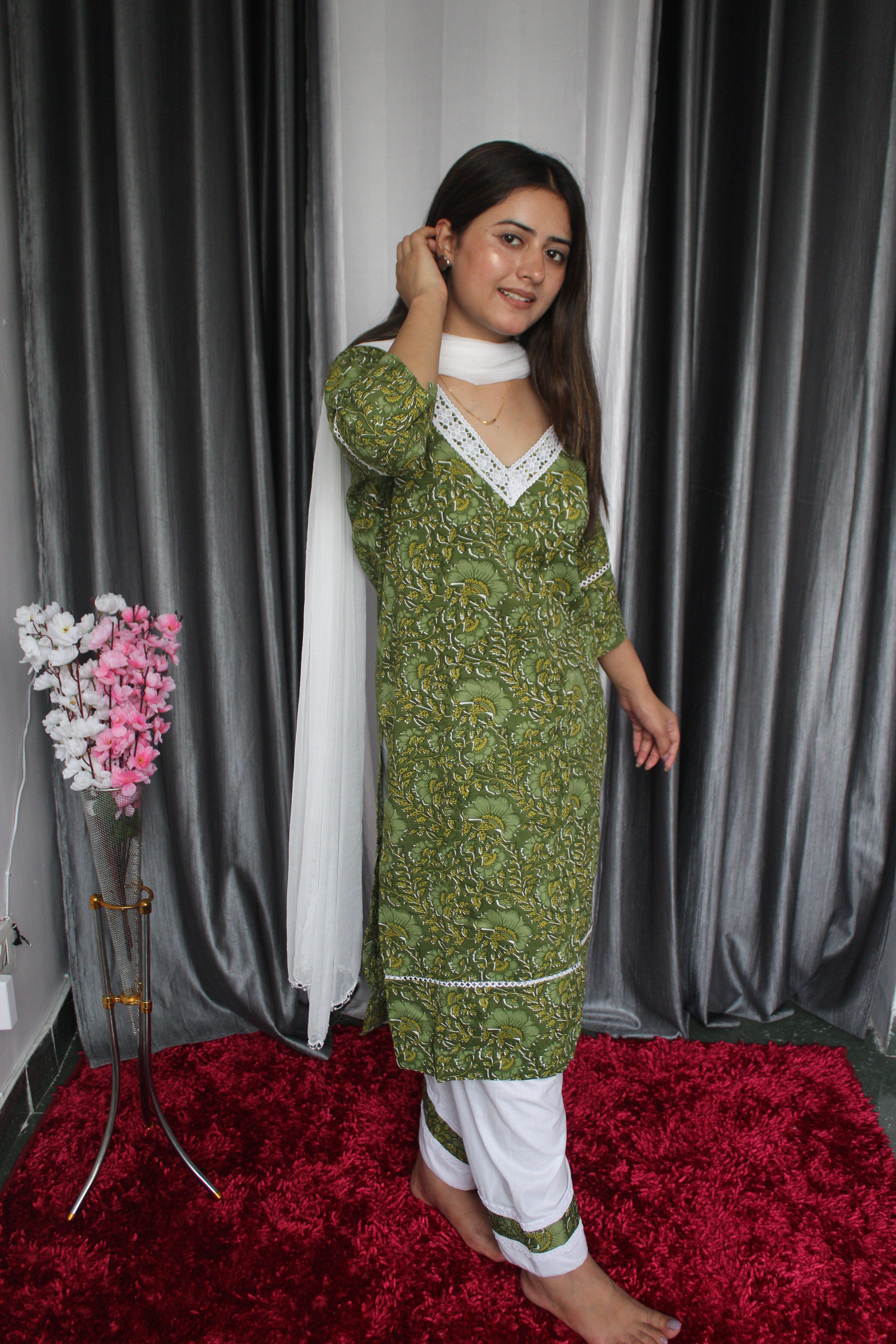 Cotton Breeze Semi salwar Set with dupatta