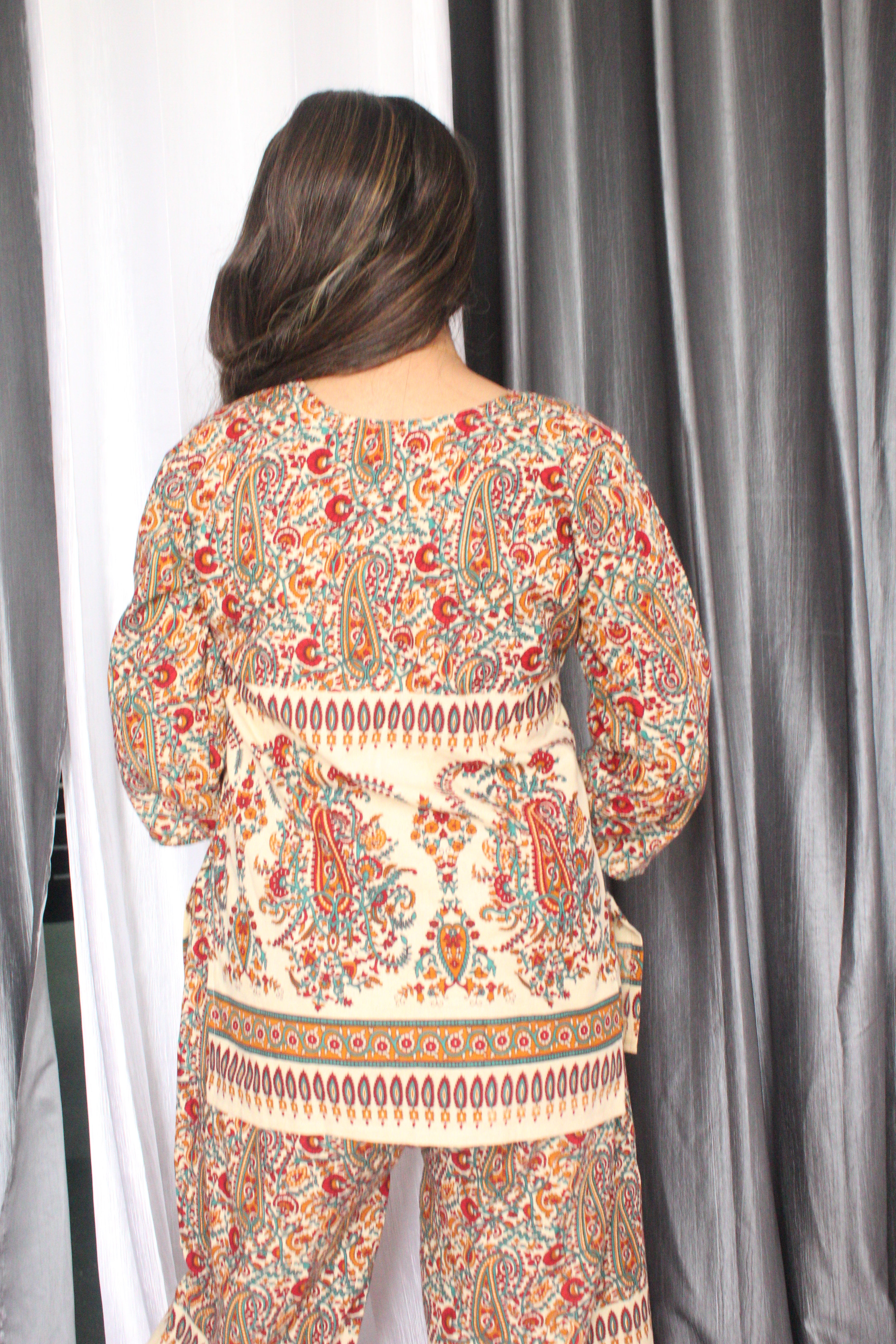 Palazzo Top Co-Ord Set Jaipuri Print Cotton Fabric Co-Ord Set ( Top & Palazzo )