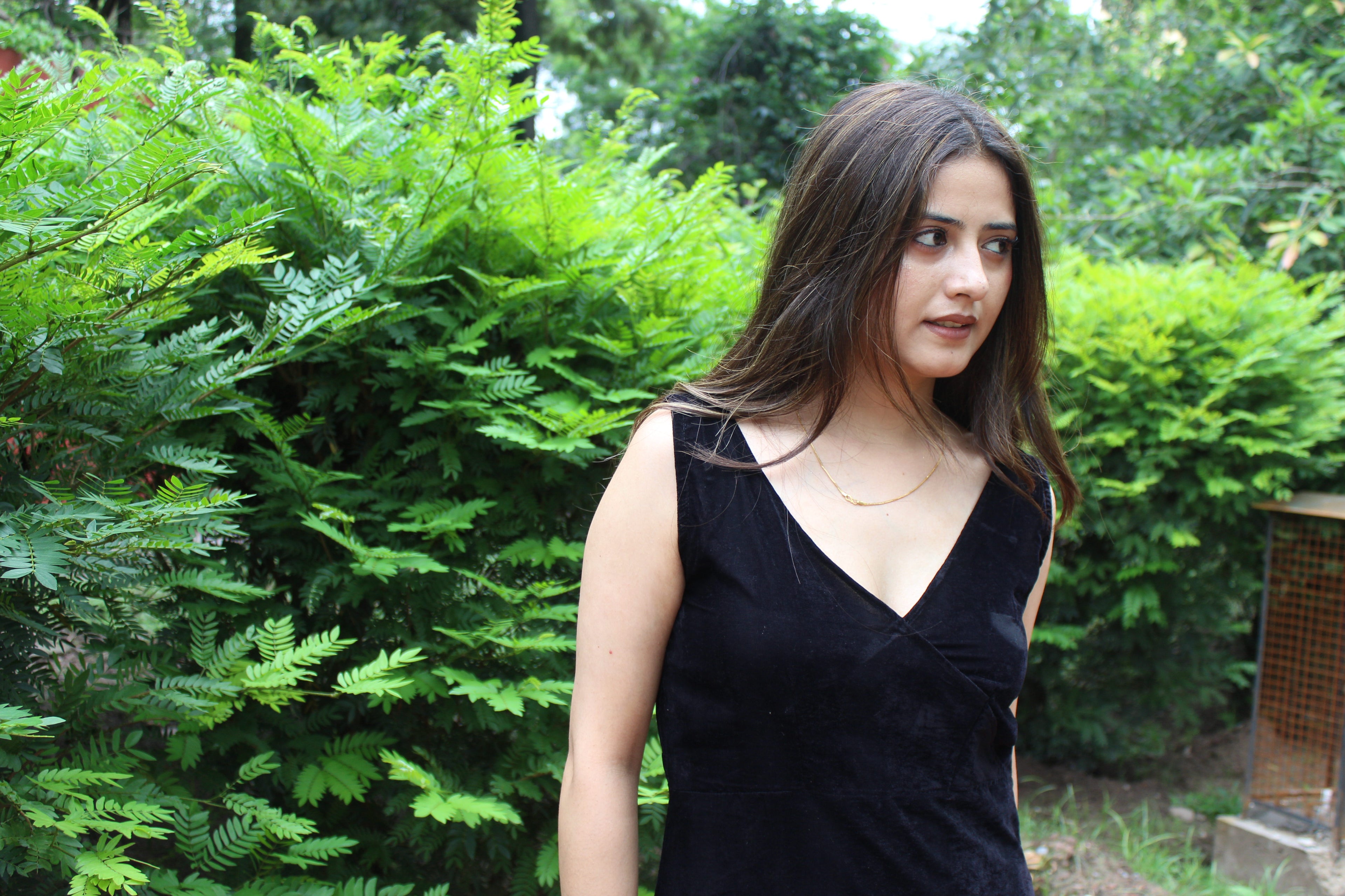 Noir Elegance Black Velvet Fit dress