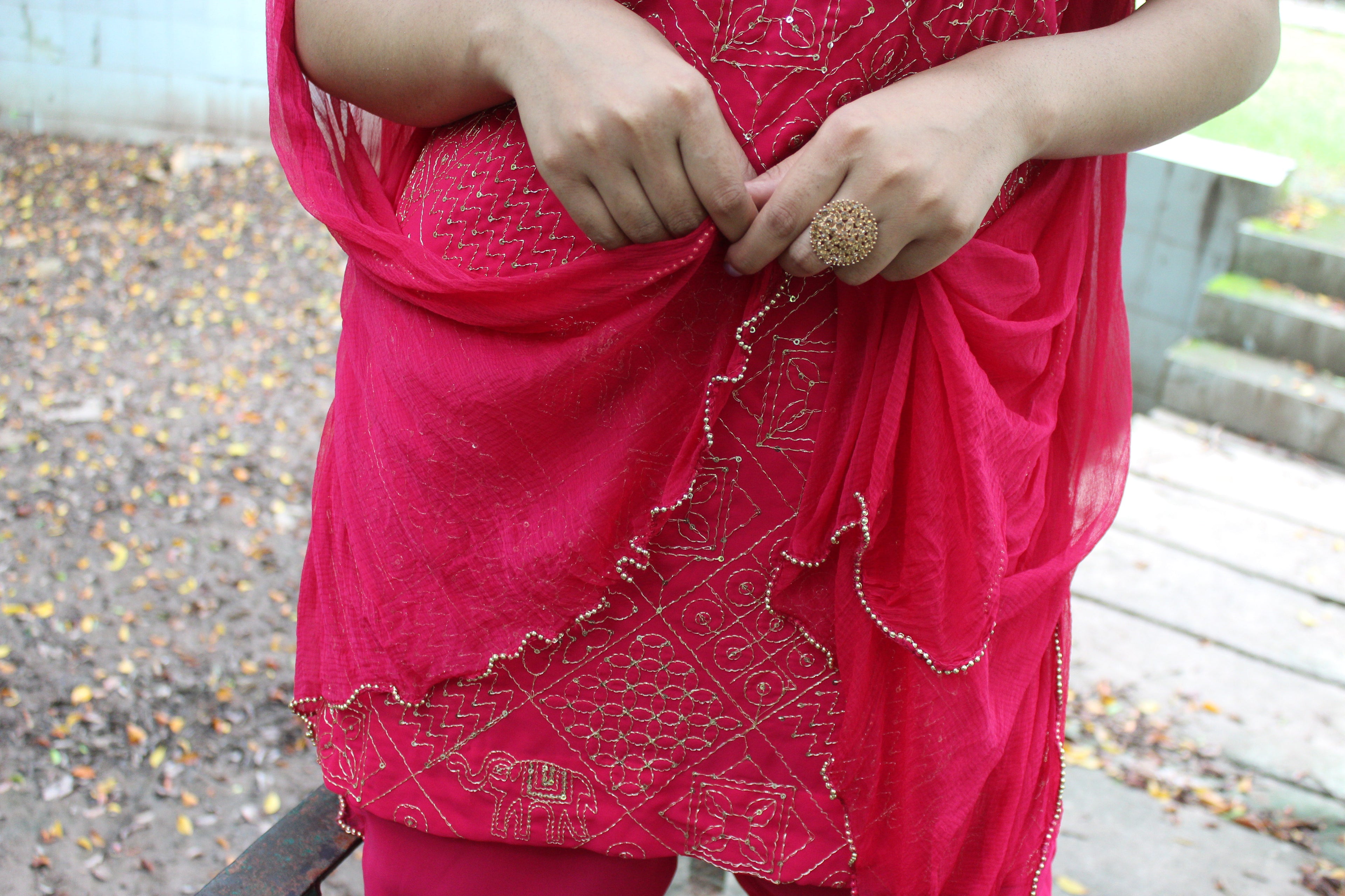 georgette fabric Parallel Suit with Dupatta